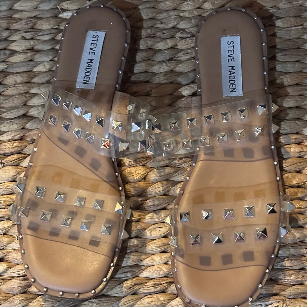 Steve Madden clear studded sandals